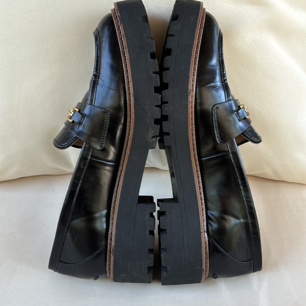 Sam Edelman Black Loafers with Gold Accent - Picture 7 of 11